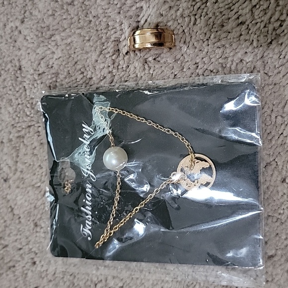Inseperable Other - Fashion Jewelry Necklace and Ring Set - Gold Color